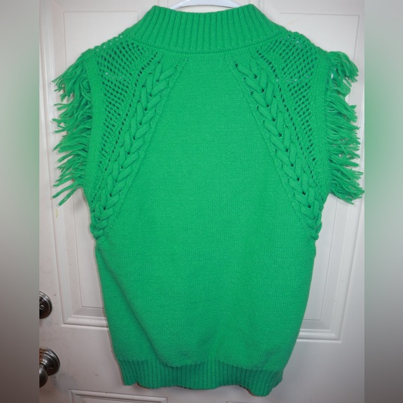 Short Sleeve Women Slim Fit Knit Sweater Vest With Tassels SIZE LARGE - Picture 3 of 3